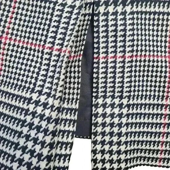 Talbots Women's Ivory/Black/Red Wool Ponte Glen Plaid Lined Pencil Straight Skir - Picture 9 of 13